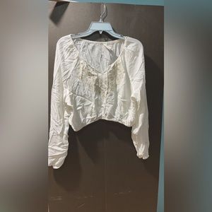 Cropped Peasant Shirt